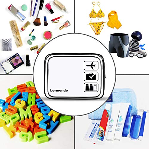 Detalle de Lermende Transparente Kulturtasche – TSA-konform, wasserdicht, PVC, 5er-Set