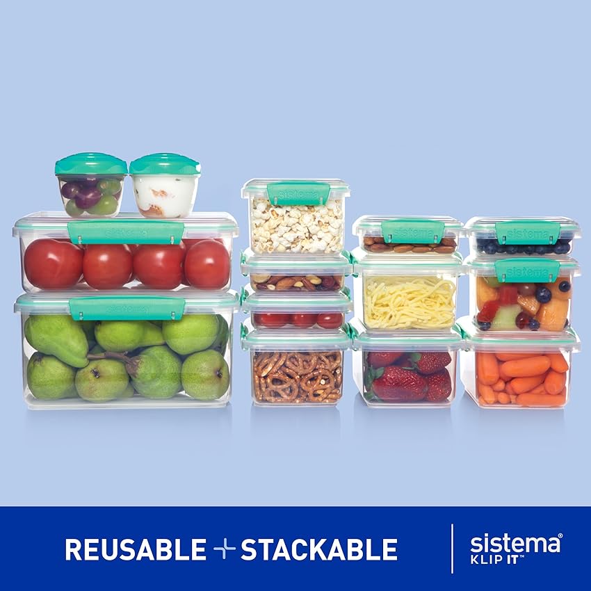 Detalle 2 de Sistema Klip It 28 recipientes herméticos apilables para alimentos 🍱