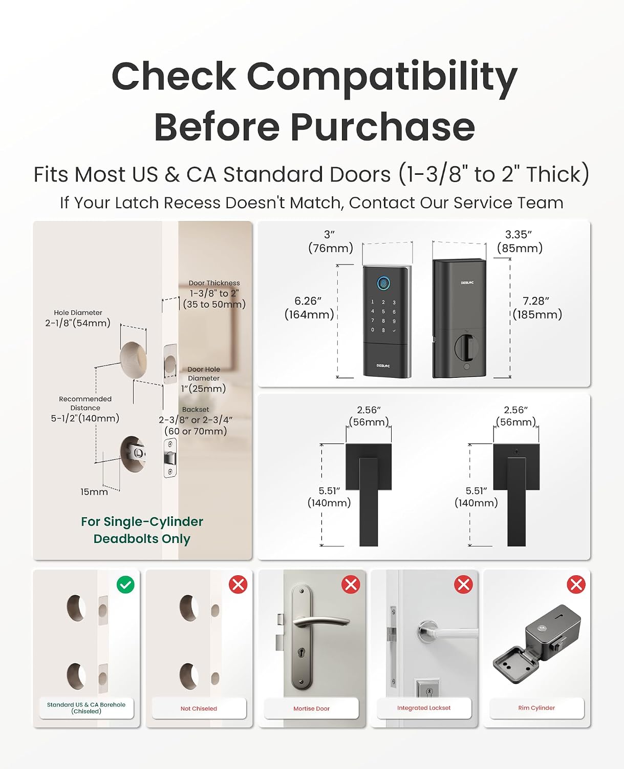 Thumbnail 6 de DESLOC K120 Smart Door Lock with Fingerprint Access, Built-In Wi-Fi and Two Levers