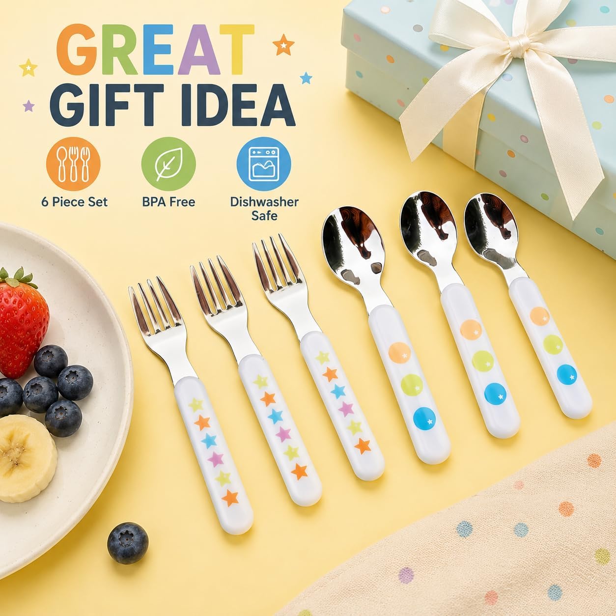 Thumbnail 6 de Exzact WF16 6-Piece Kids’ Cutlery Set, 18/10 Stainless Steel, BPA-Free Handles