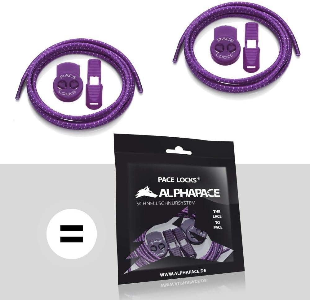 Detalle de ALPHAPACE Pace Locks Elastische Schnürsenkel – Schnellschnürsystem für Sport, Jugend und Senioren (120 cm)