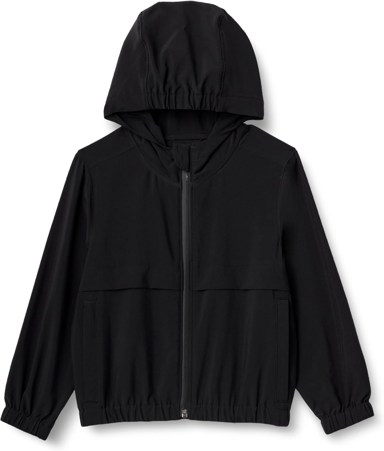 Detalle de Amazon Essentials Boys' Active Performance Stretch Woven Full-Zip Hoodie Jacket