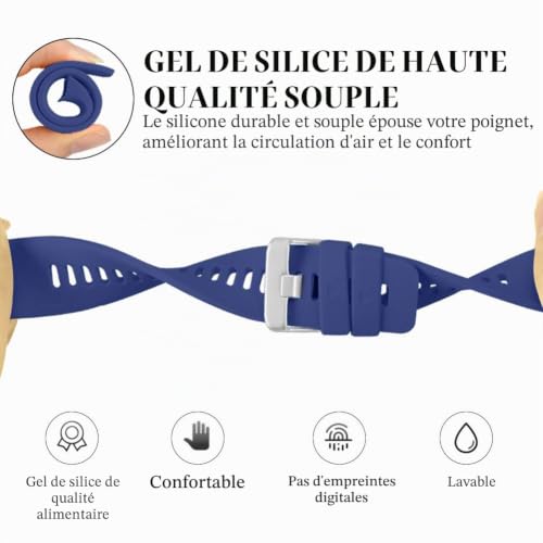 Thumbnail 3 de Vozehui Bracelet Silicone Compatible Garmin Forerunner 45 – Remplacement féminin et masculin