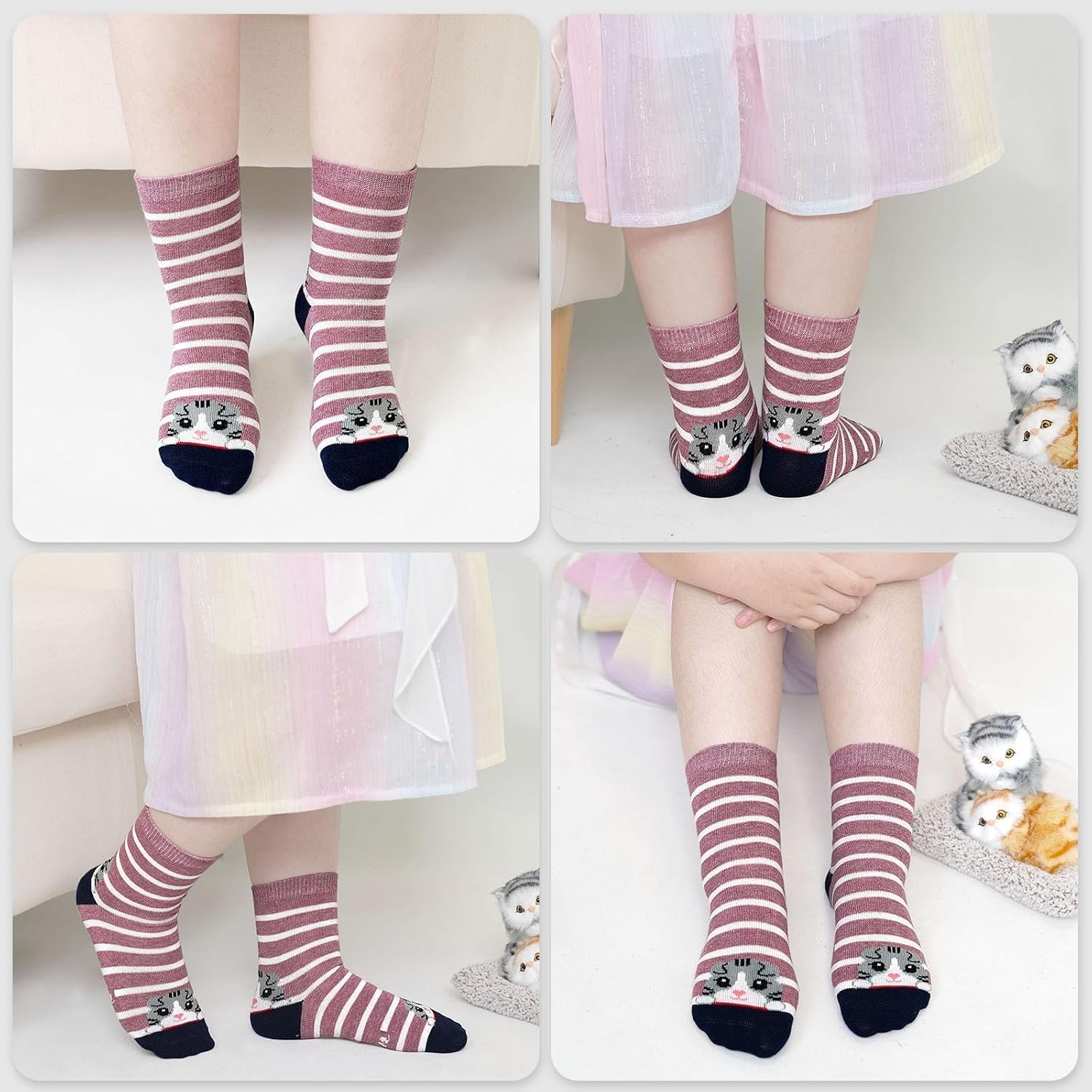 Detalle 2 de ZFSOCK Calzini Bambina Cotone 5 Paia