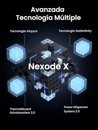 Detalle 2 de UGREEN Nexode 100W: cargador USB-C GaN con 3 puertos para cargar portátil, móvil y tablet al mismo tiempo