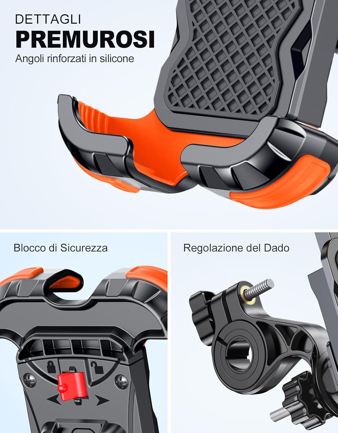 Detalle de Glangeh Porta Cellulare Bici 360° rotabile