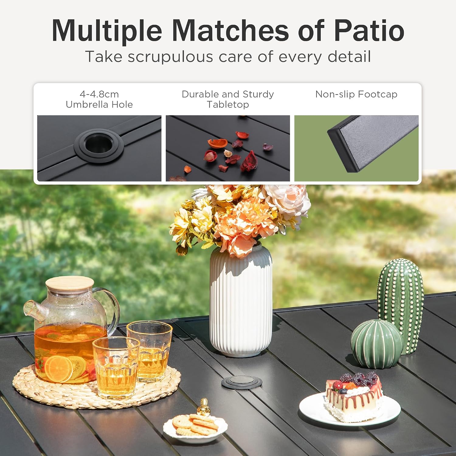Thumbnail 4 de PHI VILLA 6-Seater Garden Table (150 x 90cm) with 4cm Parasol Hole