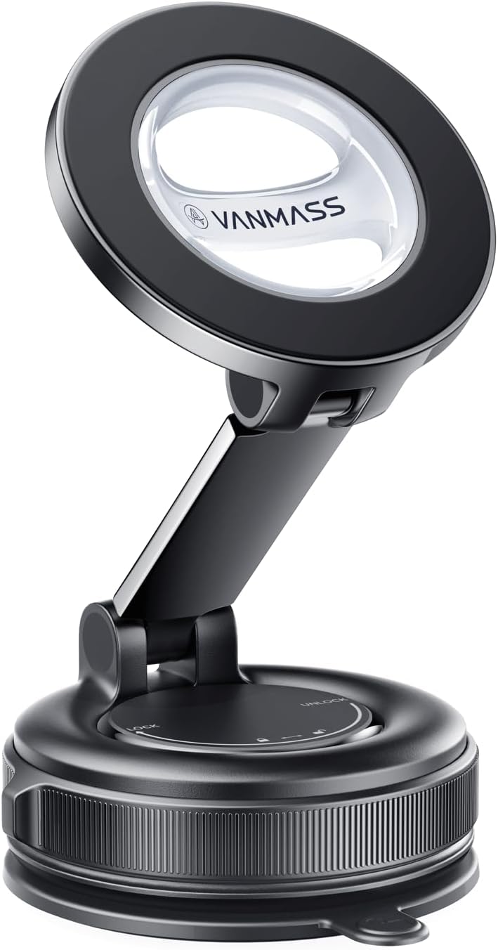 Detalle de VANMASS MagSafe car phone mount with 360° rotation