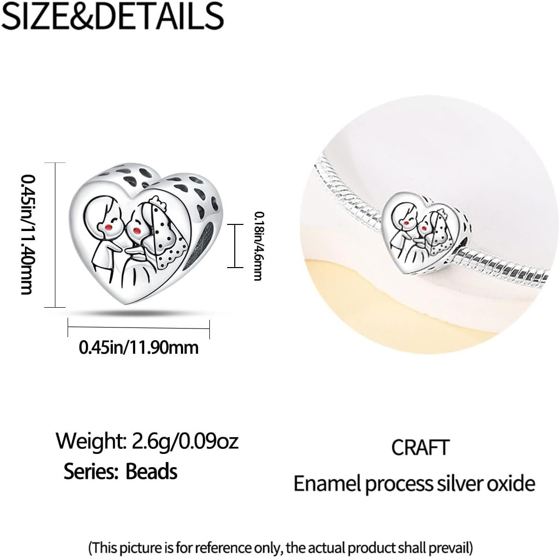 Thumbnail 4 de Pandach Charm Anhänger aus 925 Sterling Silber – kompatibel mit europäischen Armbändern und Halsketten