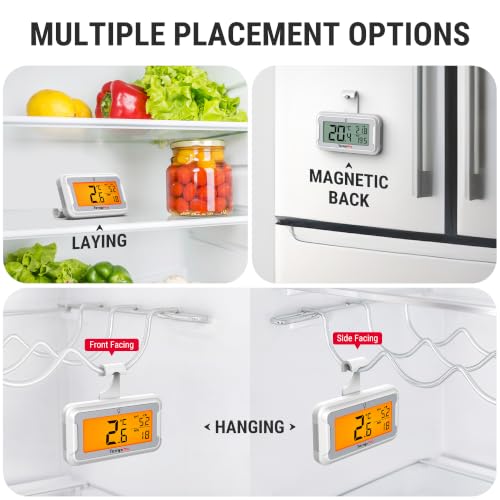Thumbnail 7 de TempPro Digital Fridge Thermometer 2-pack: Waterproof, -20°C to 50°C, easy-read LCD
