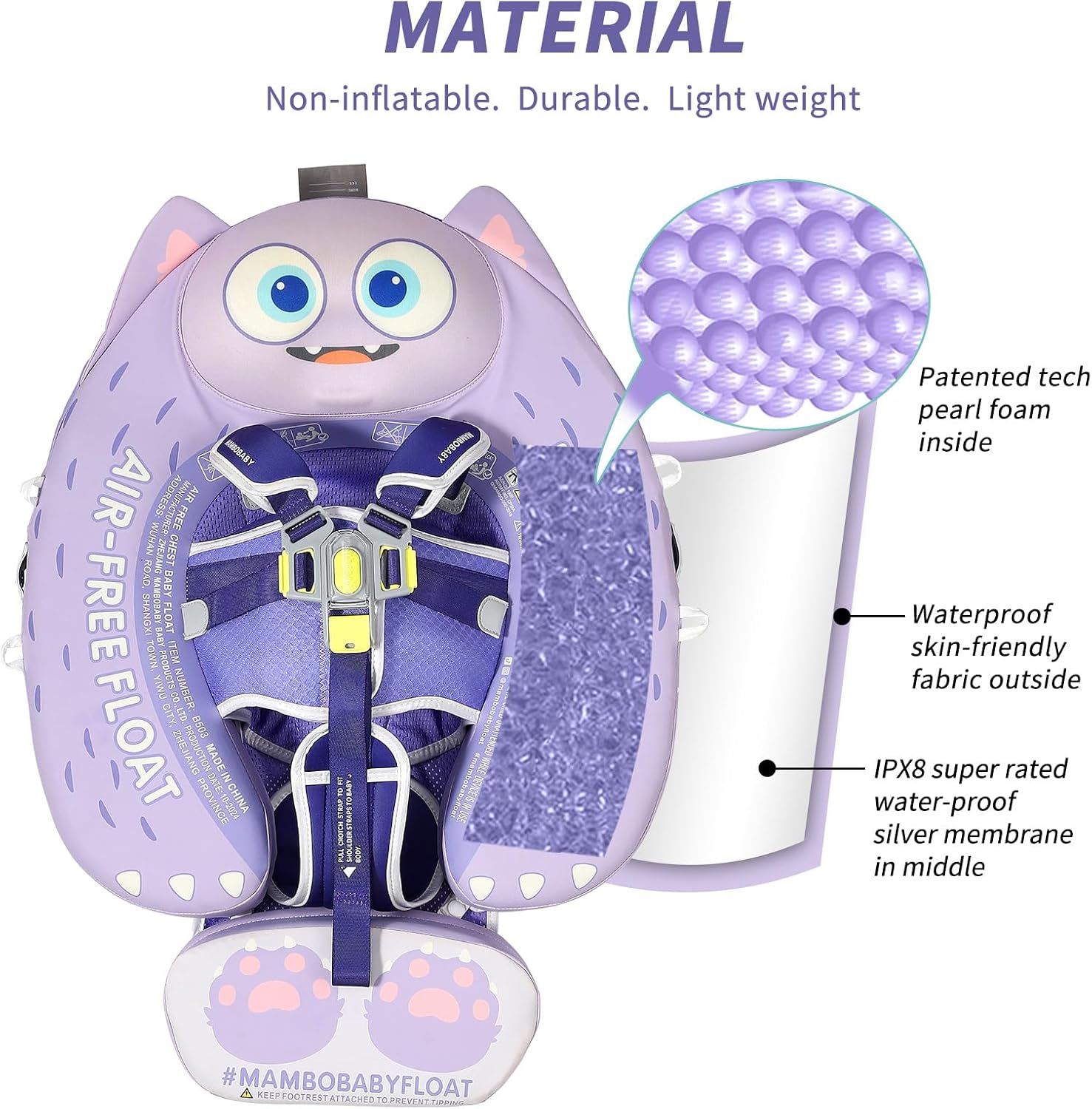 Thumbnail 1 de Mambobaby Float with Canopy: Size-Improved Non-Inflatable Infant Swim Trainer