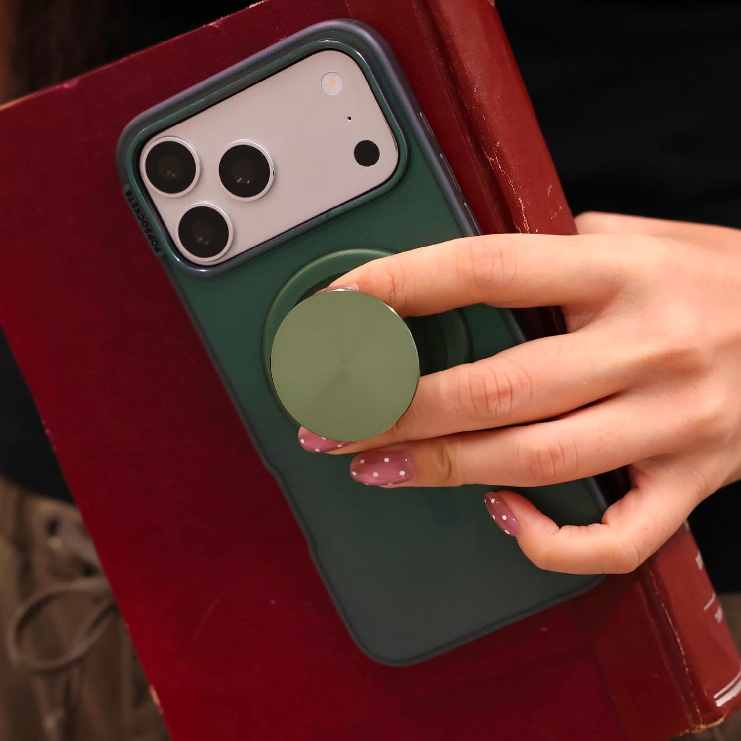 Thumbnail 5 de PopSockets 807238 PopGrip マグネット式スマホグリップ アルミ製キックスタンド オリーブ