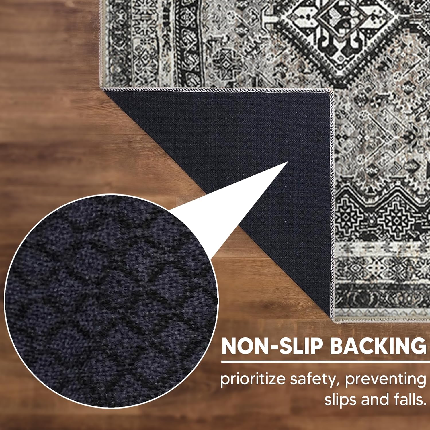 Thumbnail 4 de Keen Home Design 30"x84" Rug: Machine Washable Vintage Runner with Non-Slip Backing