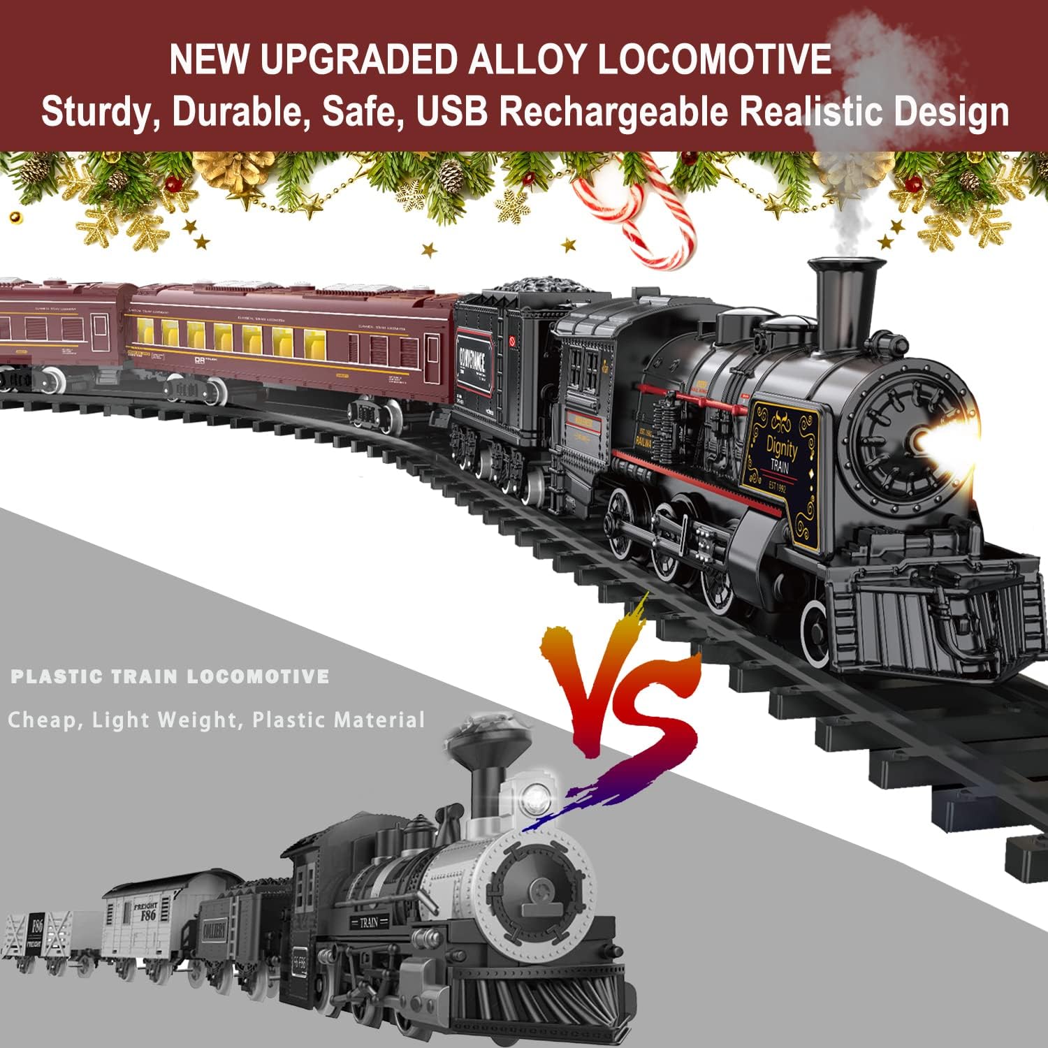 Detalle 2 de Electric Train Set Metal Alloy with Lights 3+ ๐