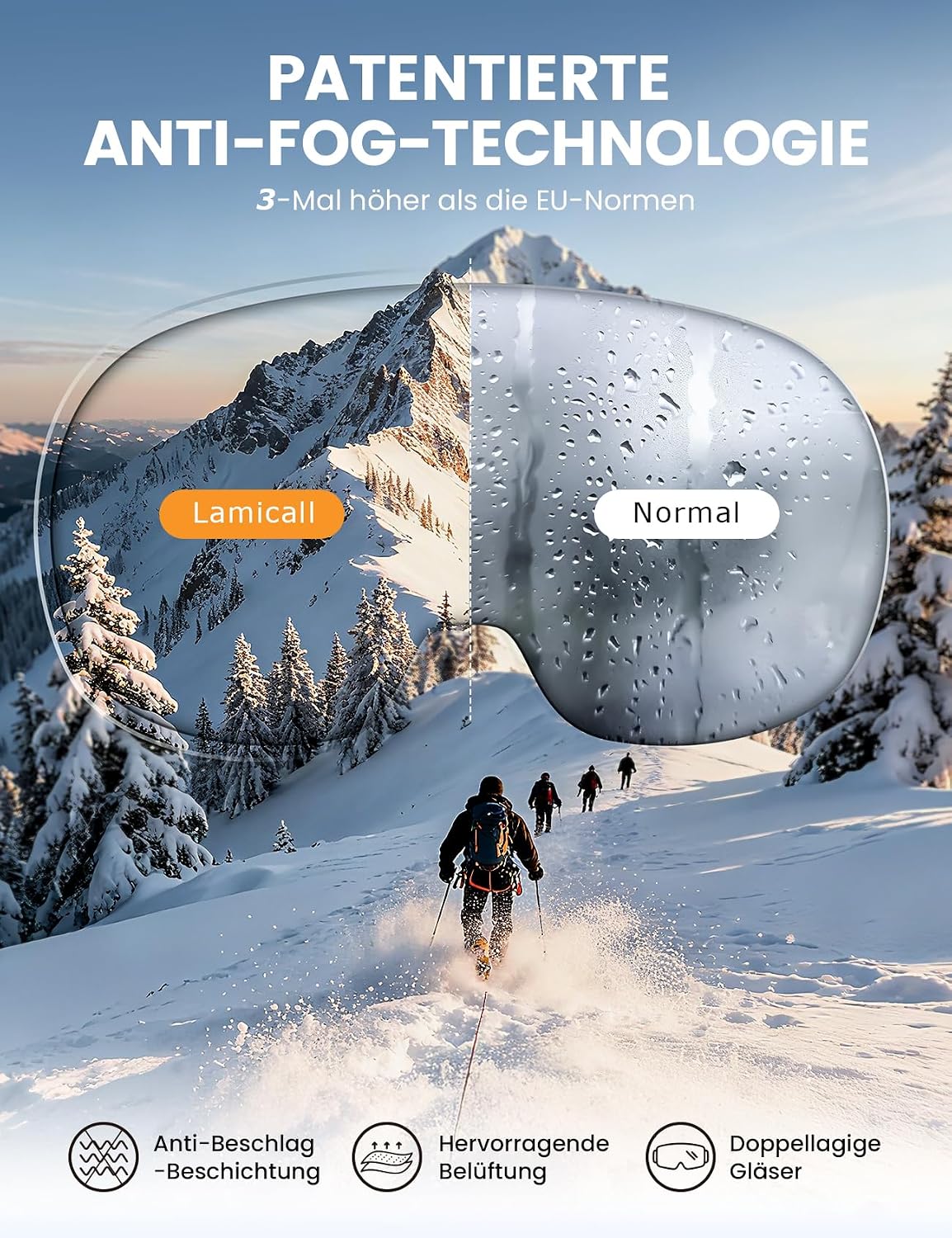 Detalle 2 de Lamicall Skibrille OTG Anti Fog