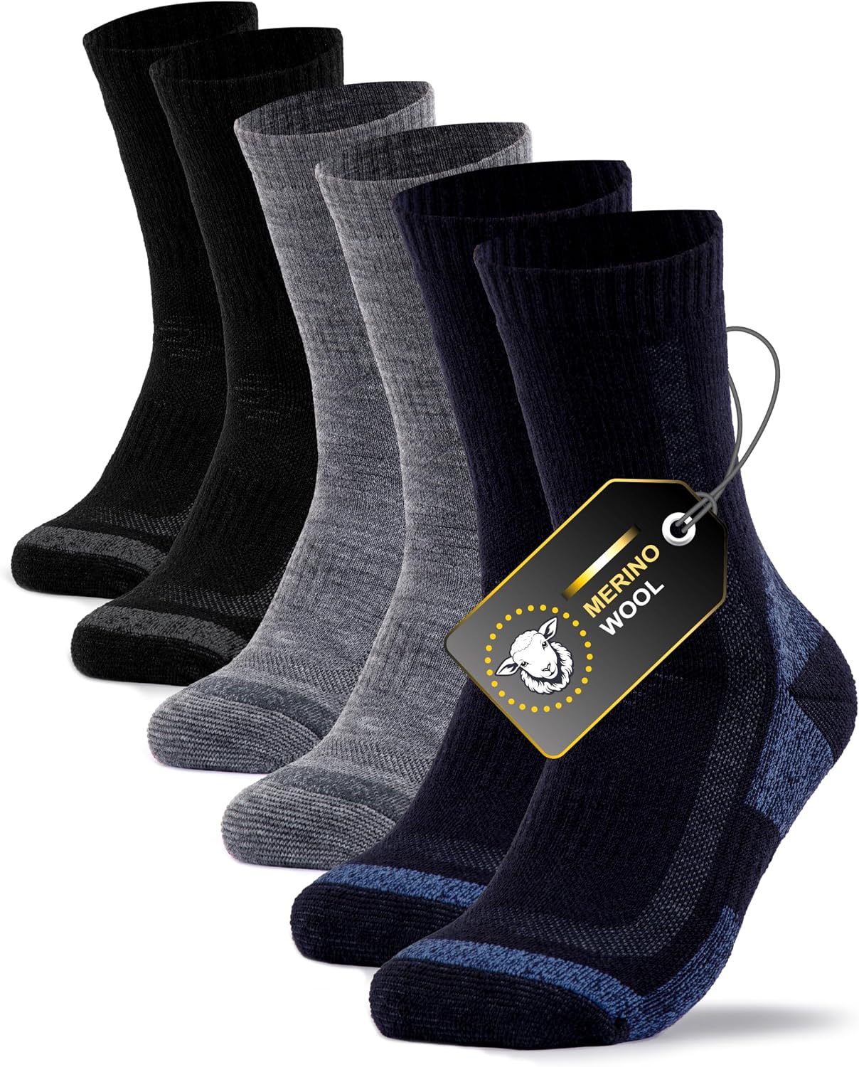 Detalle de Occulto Erik — chaussettes thermiques homme en laine mérinos (lot de 3)