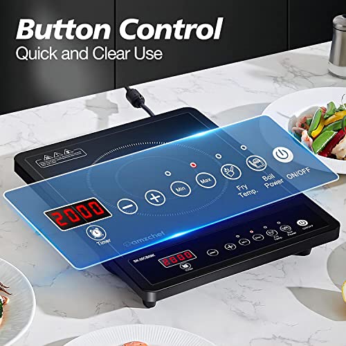 Detalle 2 de AMZCHEF Single Induction Hob: Portable, Versatile Cooking Helper