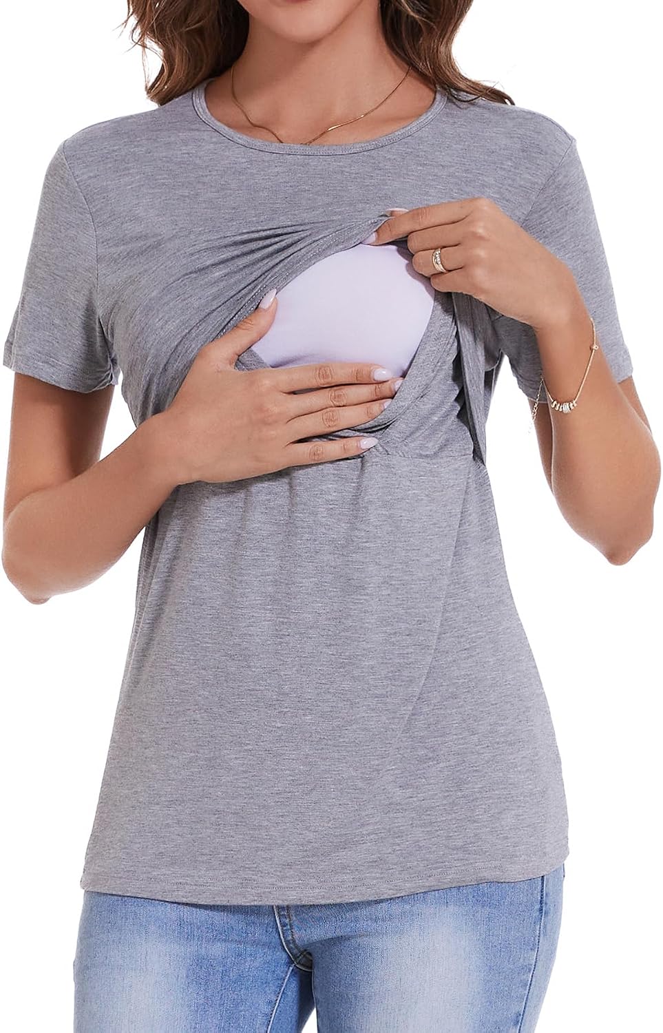Thumbnail 2 de Sosolism Women’s Maternity Nursing Tops (3-Pack) – Classic short-sleeve breastfeeding T-shirts