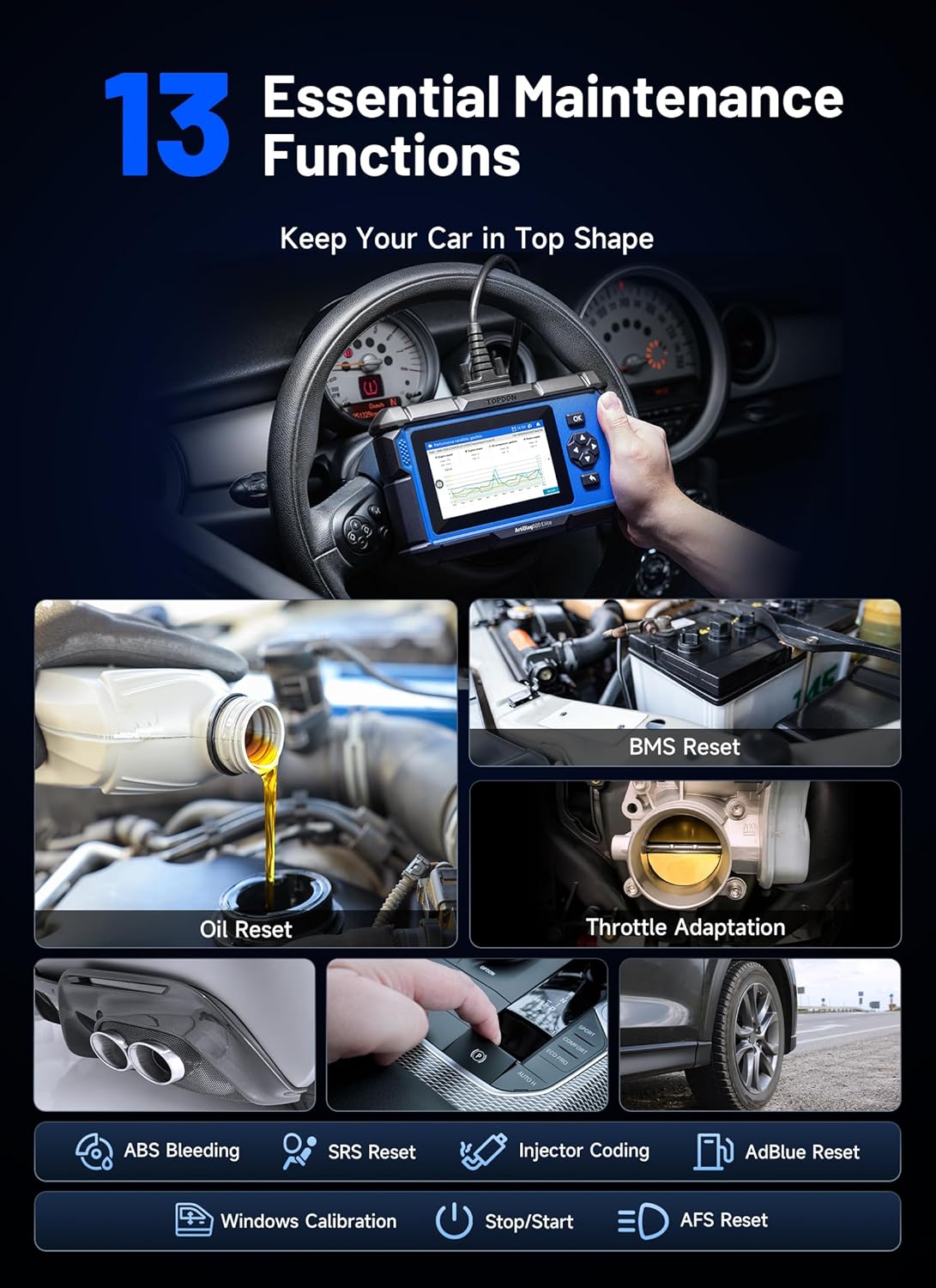 Detalle de TOPDON ArtiDiag600 Elite OBD2 Scanner (Full-System Diagnostic Tool) with CAN-FD