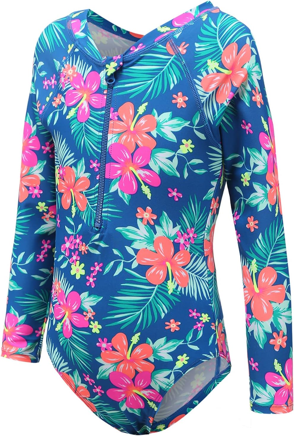 Detalle de Girls Long Sleeve Swimsuit One-Piece Rash Vest – age 5-16, Aisyee