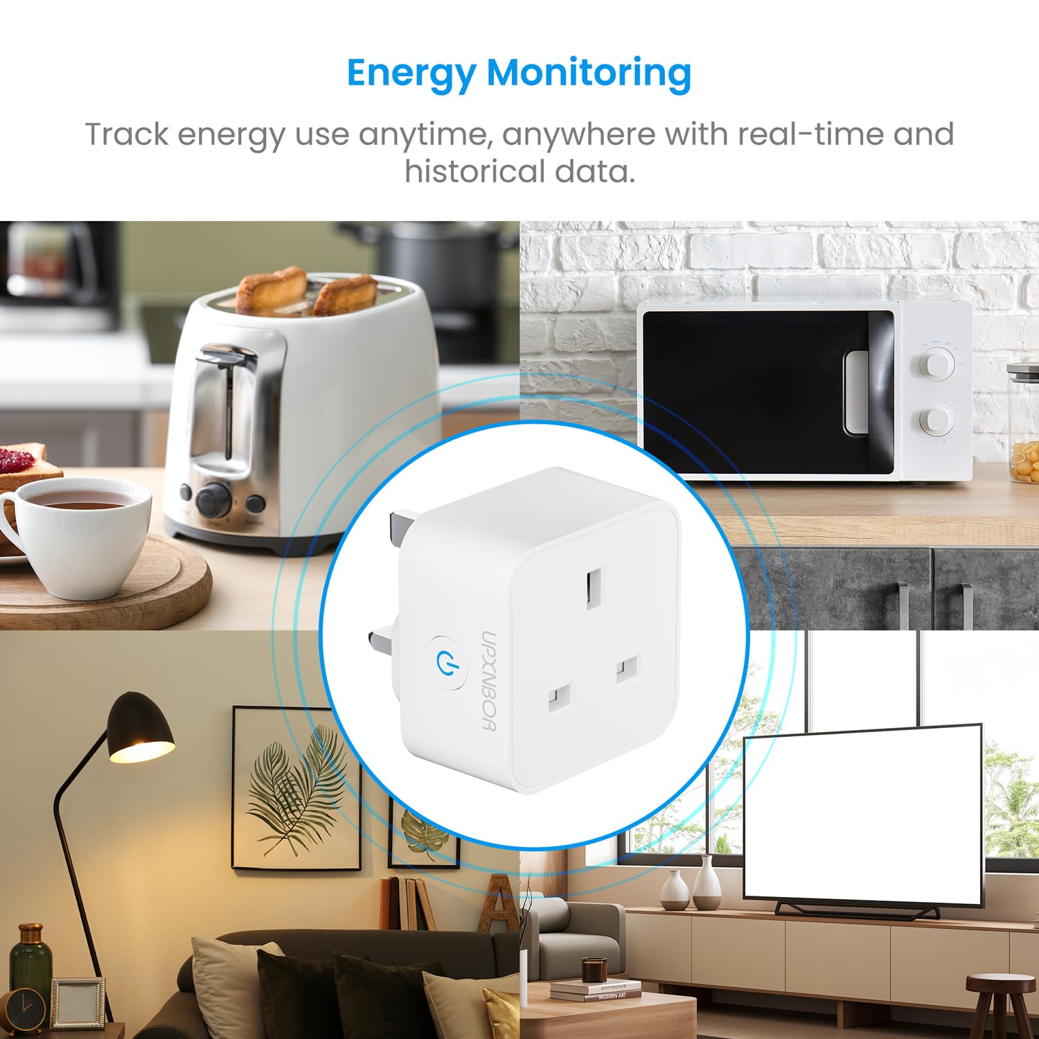 Thumbnail 5 de UPXNBOR Smart Plug (2 Pack) – Wi‑Fi Outlet with Energy Monitoring, Timer & Remote App Control