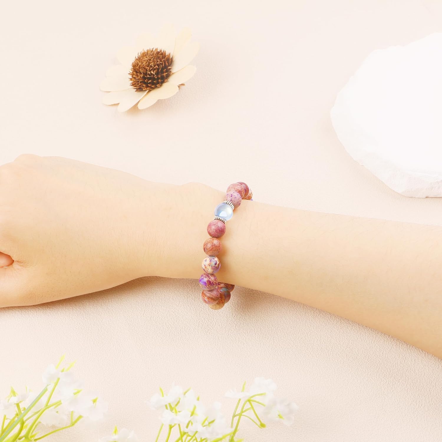 Thumbnail 5 de kiimiipa Armband aus Naturstein zum 50./60. Geburtstag für Frauen – mit Karte & Geschenkbox