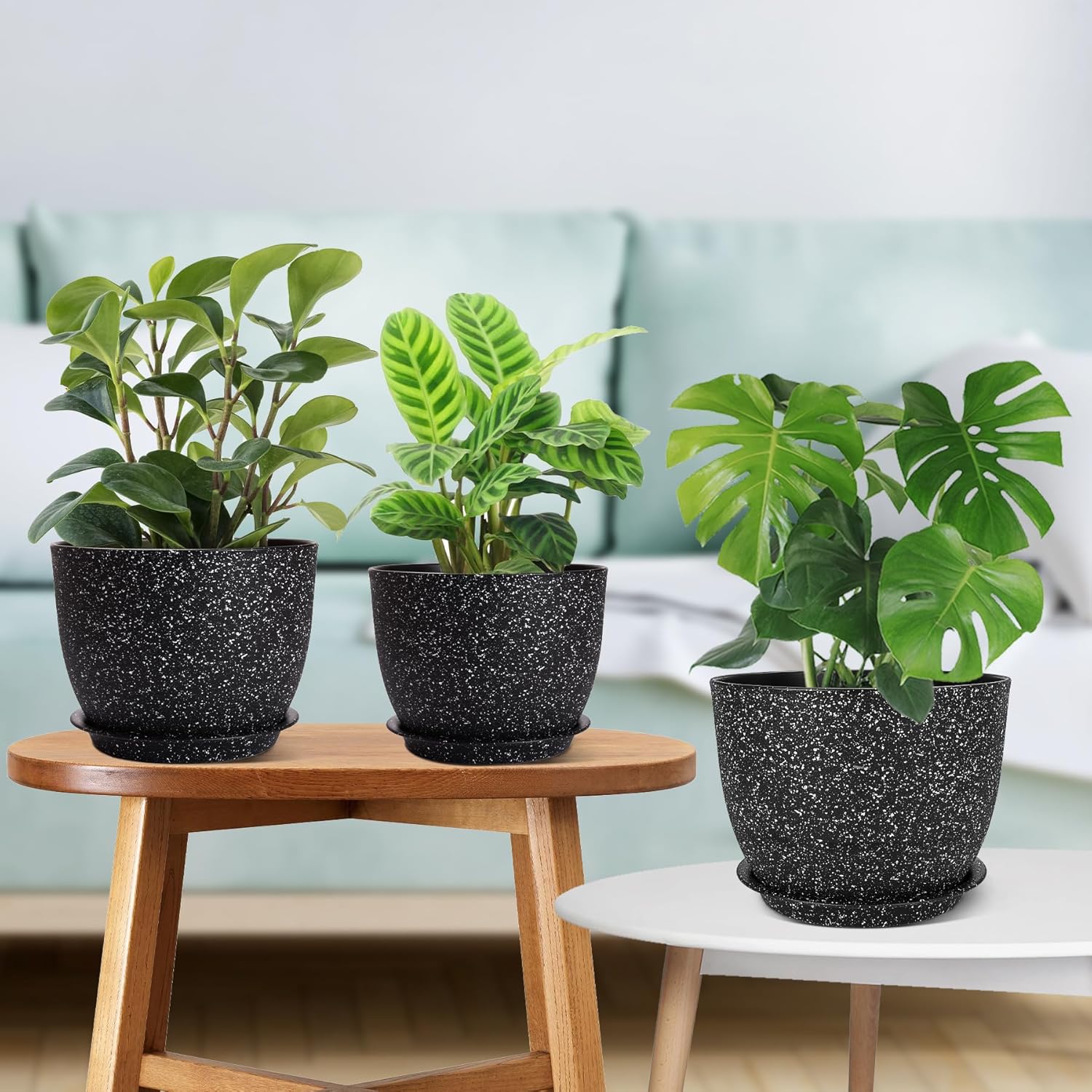 Thumbnail 5 de CSYY 25/23/20cm Plant Pots Indoor – Large Plastic Self-Watering Trio with Tray