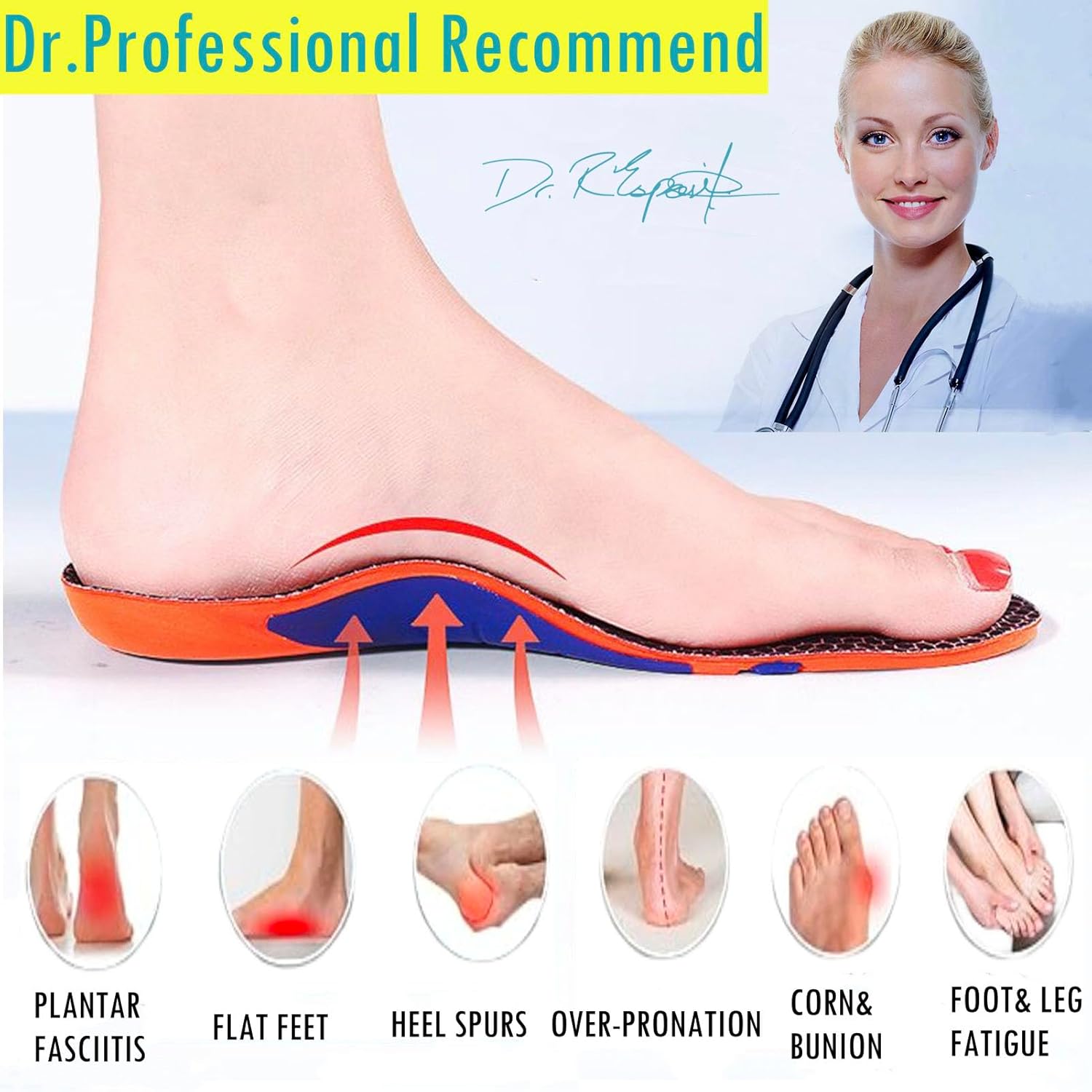 Thumbnail 3 de Goofort Arch Support Gel Insoles 7× Shock Protection