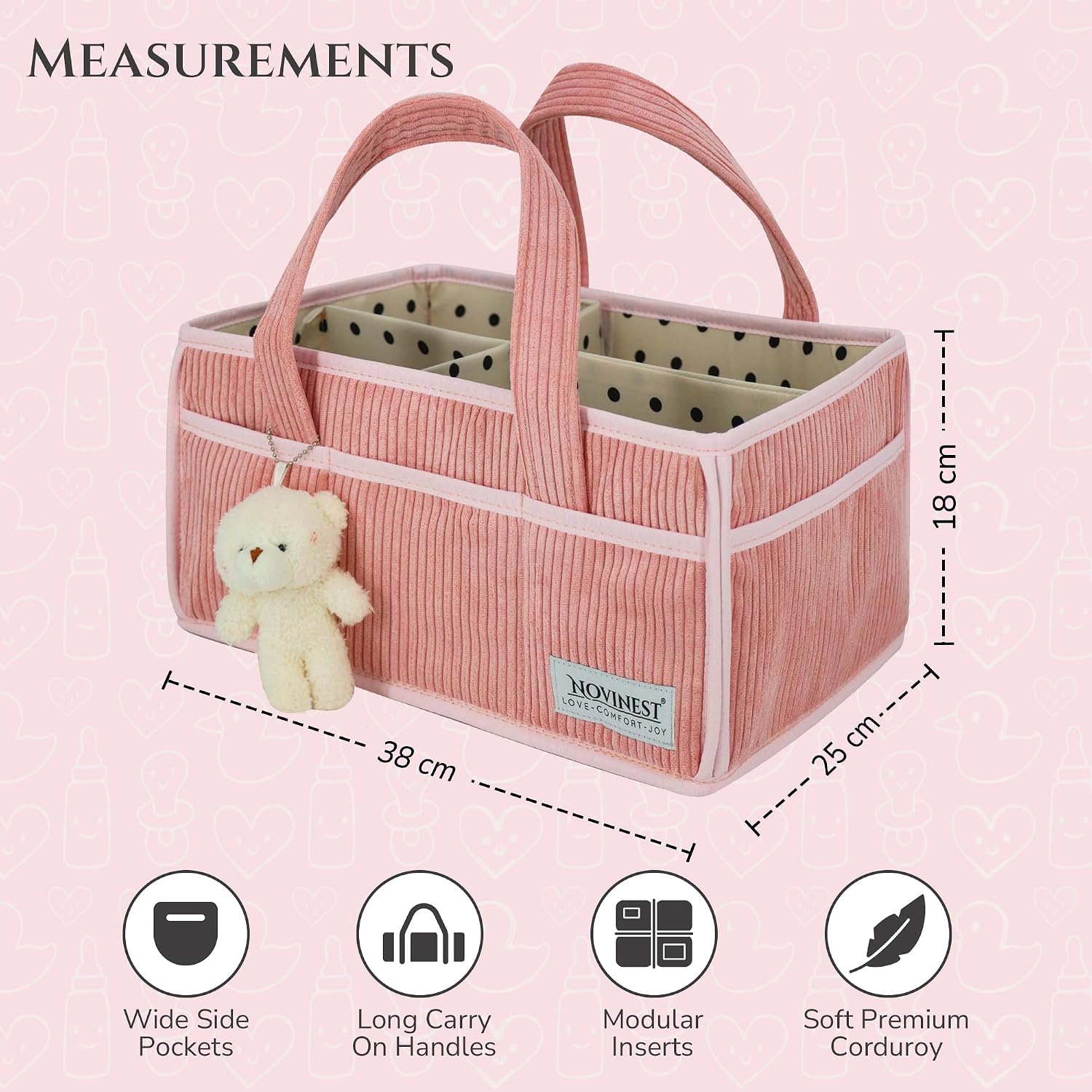 Thumbnail 1 de UPGRADED PREMIUM NOVINEST Nappy Caddy Organizer – All-in-One Baby Diaper & Nursery Storage