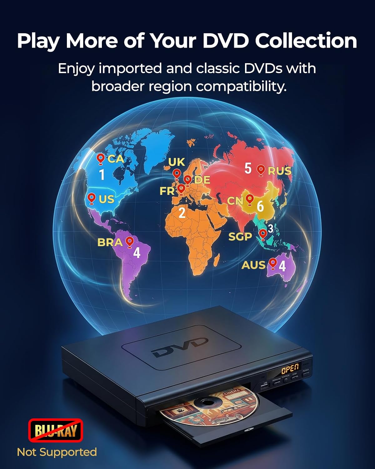Thumbnail 4 de Generic All-Region DVD Player with HDMI