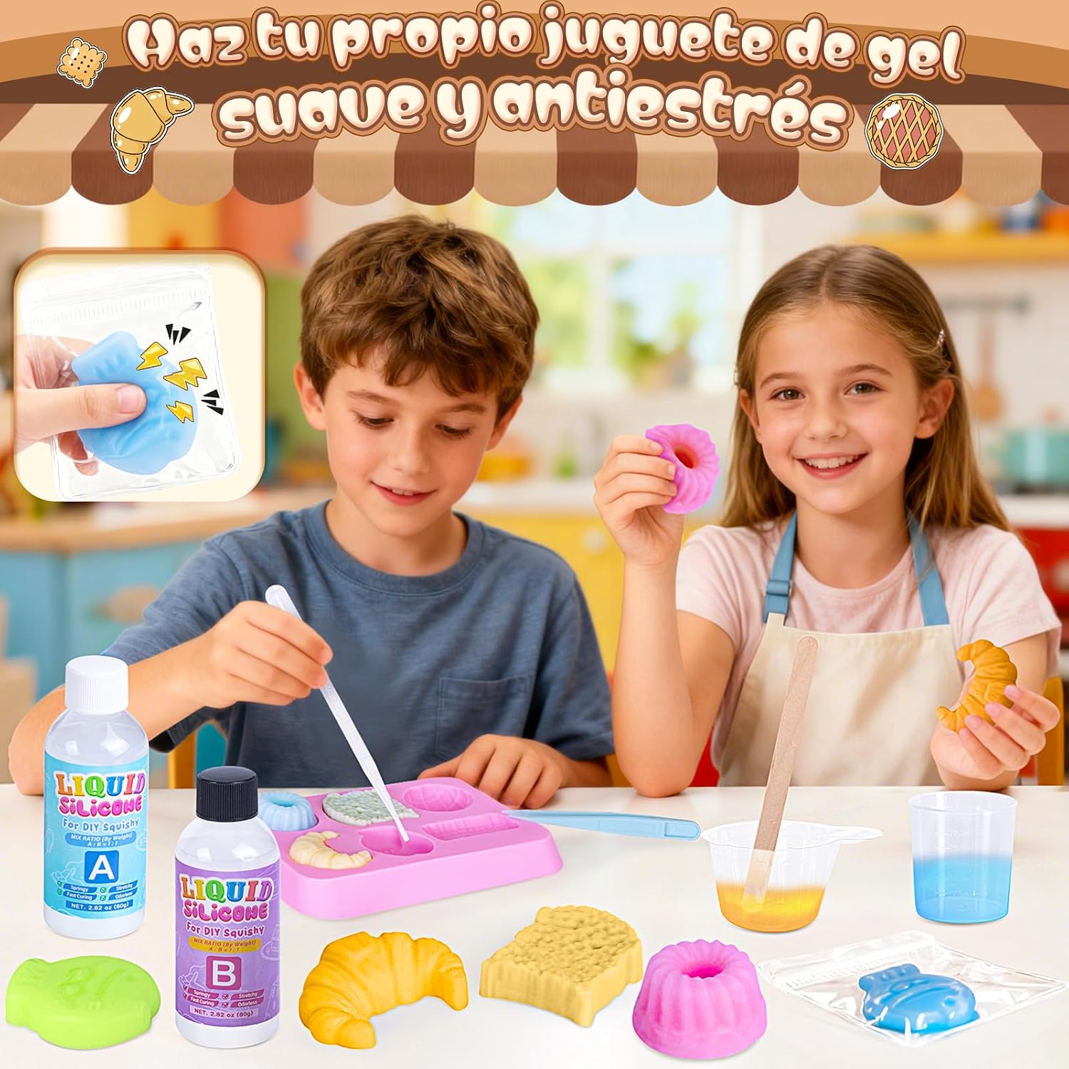 Detalle 2 de Kit manualidades Pan con luz LED 80 g silicona