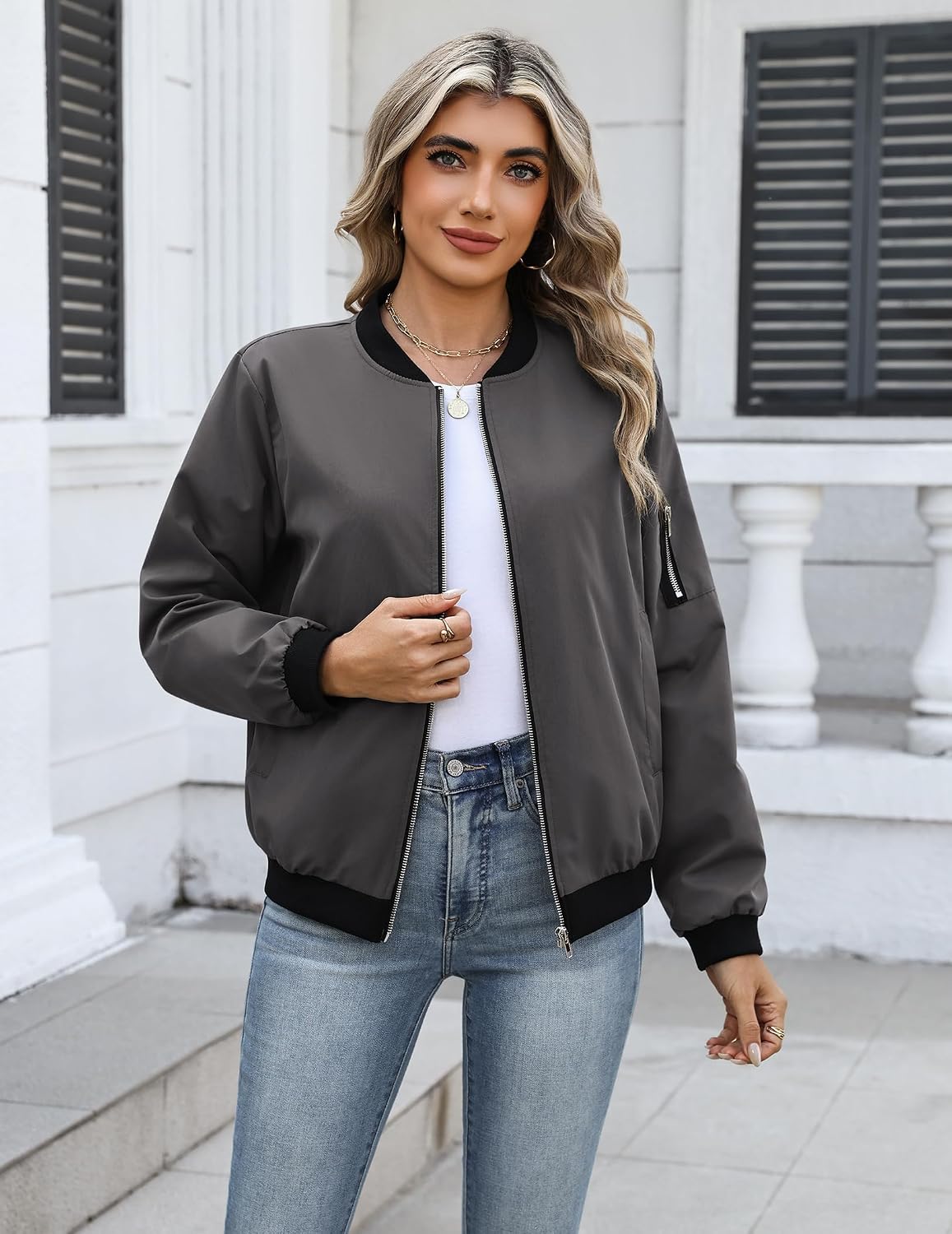 Detalle de HOTOUCH Women's Bomber Jacket in Polyester