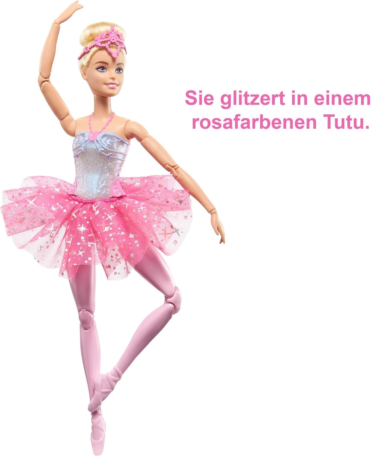 Detalle de Barbie Dreamtopia Zauberlicht Ballerina Puppe – Beweglich, mit rosa Tutu und 5 Licht-/Soundeffekten