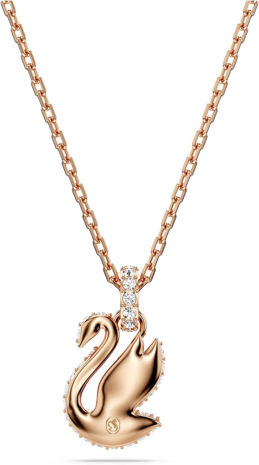 Thumbnail 3 de Swarovski Swan Collection : collier pavé noir et acier/rose doré, élégance intemporelle