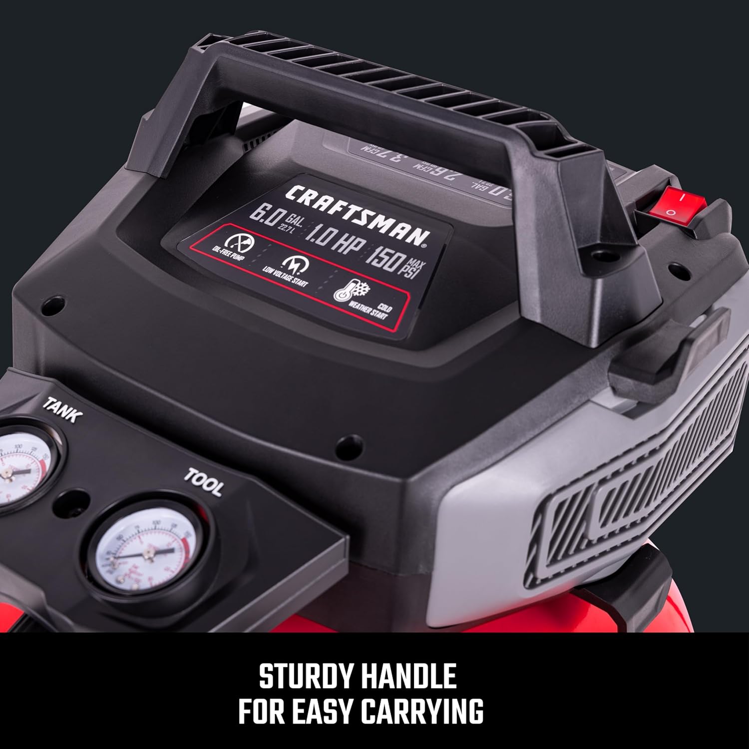 Thumbnail 4 de Craftsman CMXECXA02106410 6 Gallon Portable Pancake Air Compressor (Oil-Free, Max 150 PSI)