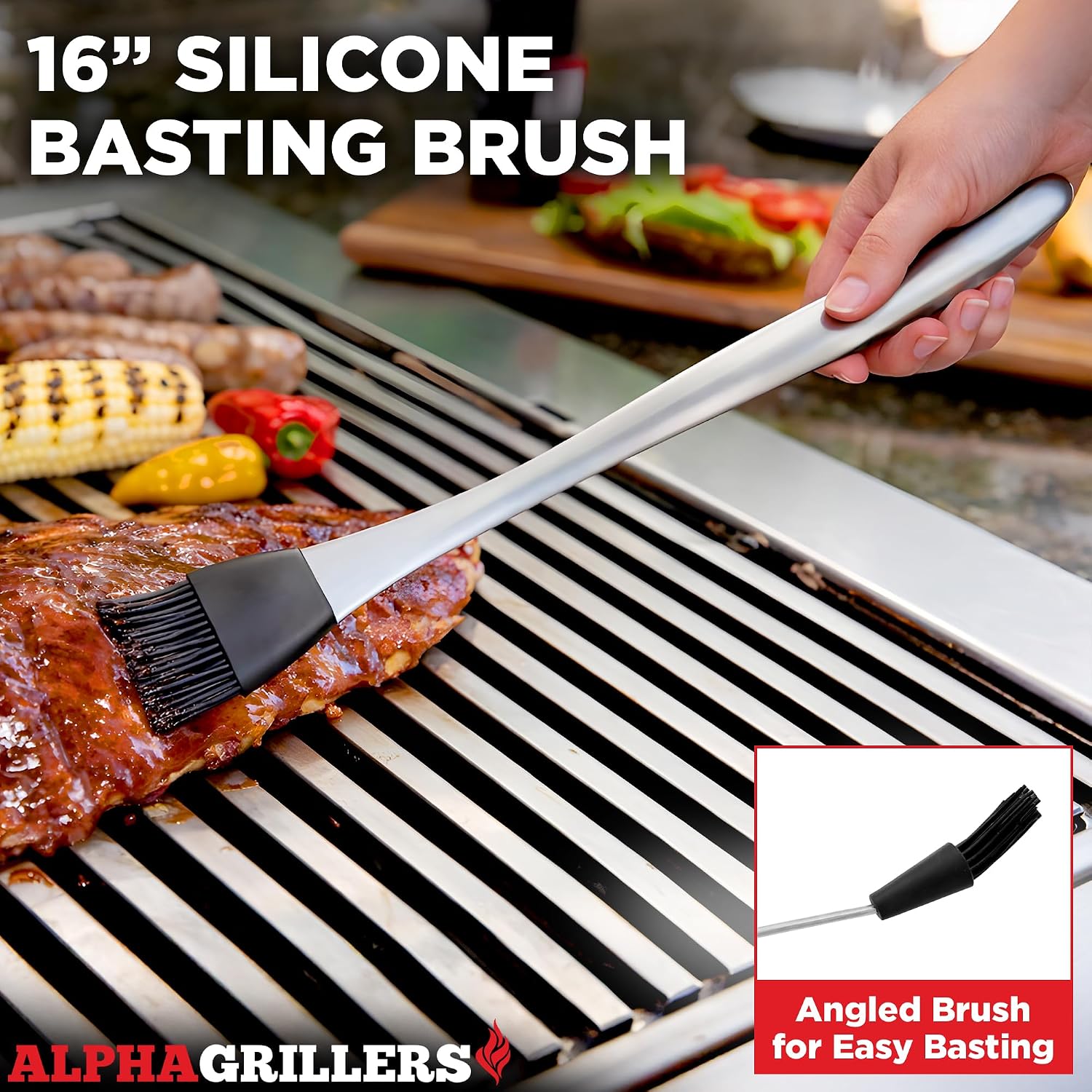 Thumbnail 6 de Alpha Grillers Grilling Accessories Tool Set (Spatula, Fork, Brush & Tongs) — BBQ Grill Utensils Gift Set