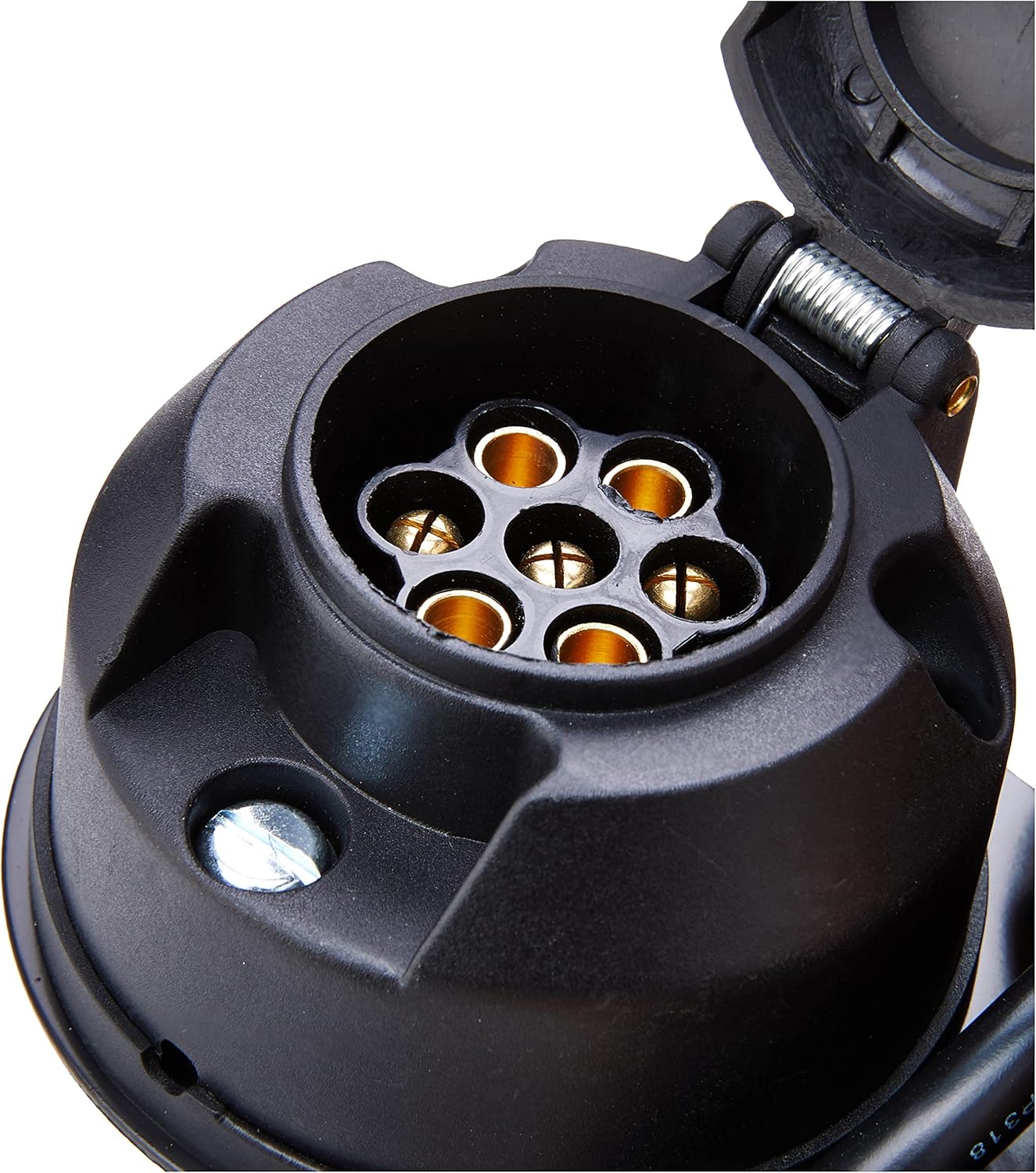 Detalle de Maypole 7 Pin 12N Pre-Wired Towbar Socket Assembly (1.5m) with Mounting Plate and Flexible Gasket