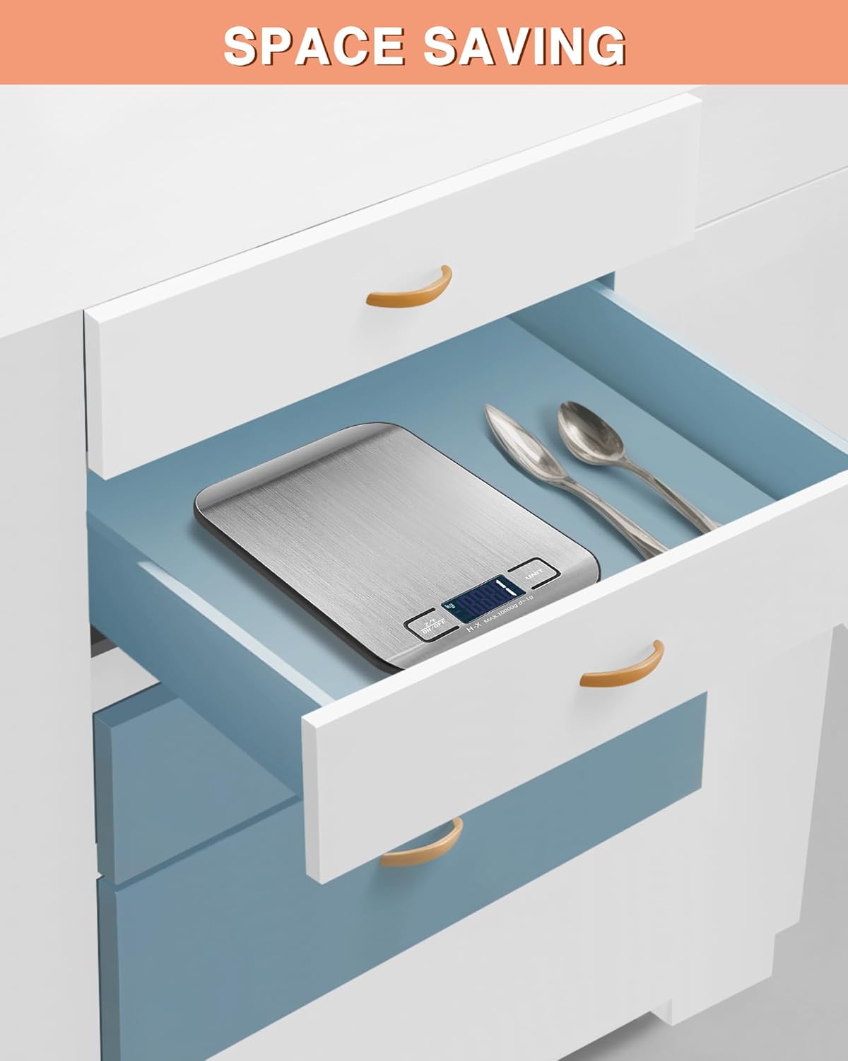 Thumbnail 4 de Digitale Küchenwaage mit LCD-Display, Tara-Funktion und 1-g-Schritten (bis 10 kg) – Silber