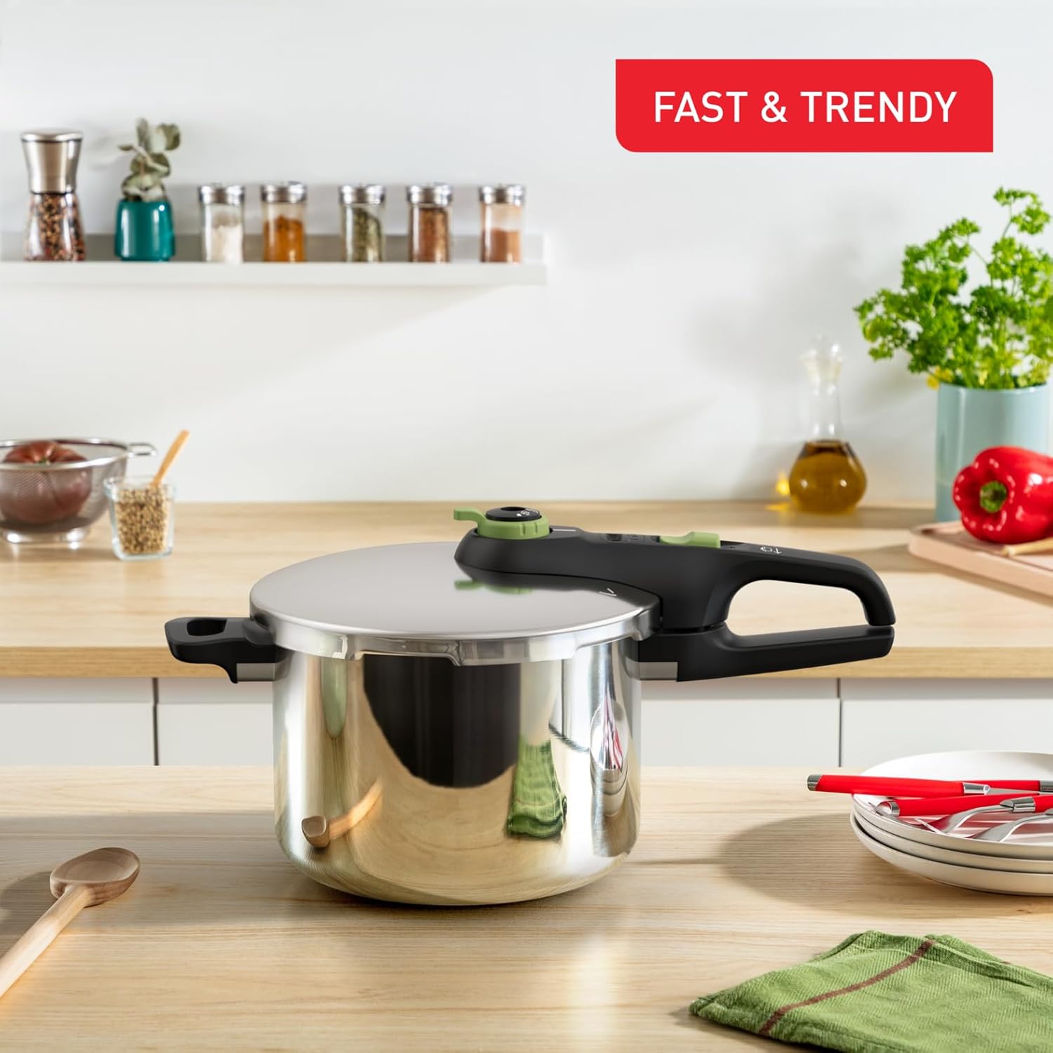 Detalle de TEFAL P2580702 Secure Trendy Schnellkochtopf 6 L