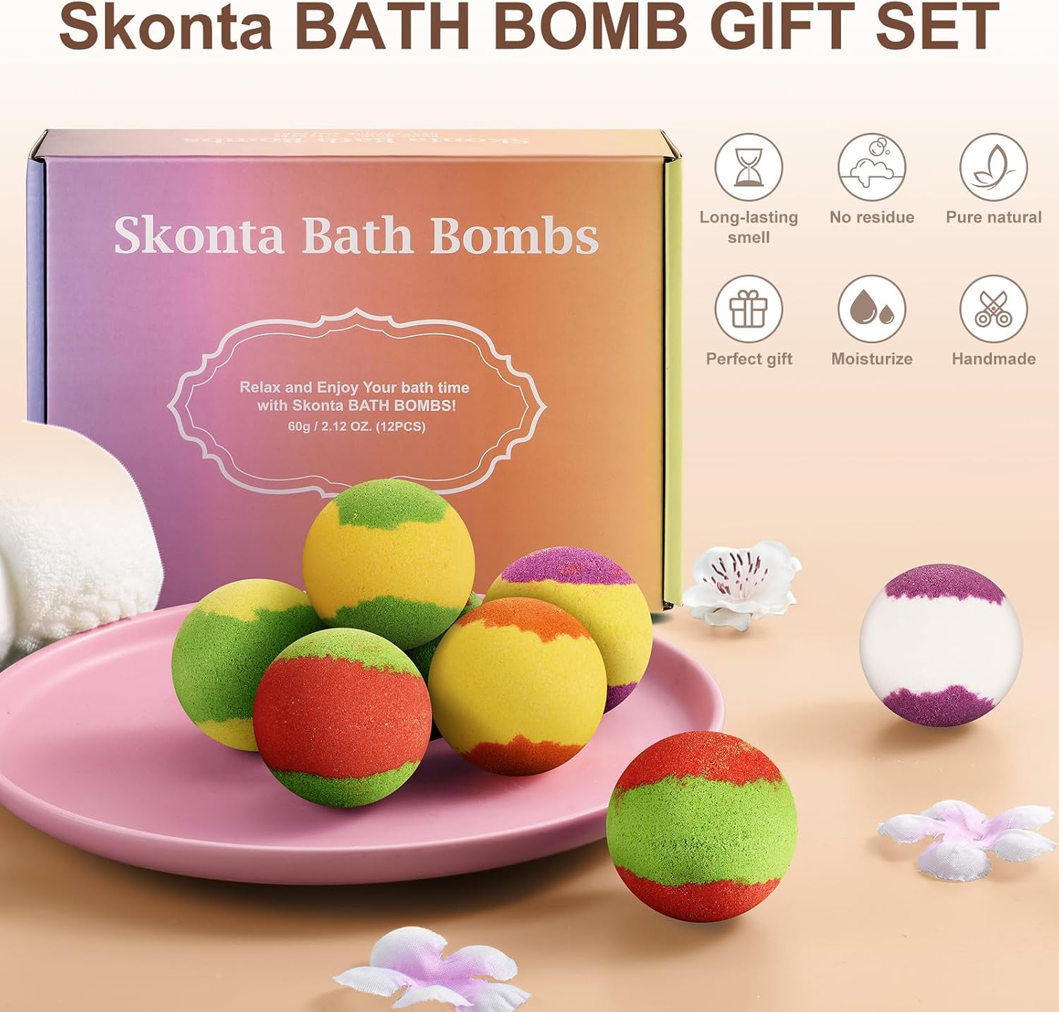Detalle 2 de Skonta Bath Bombs Gift Set 12-piece