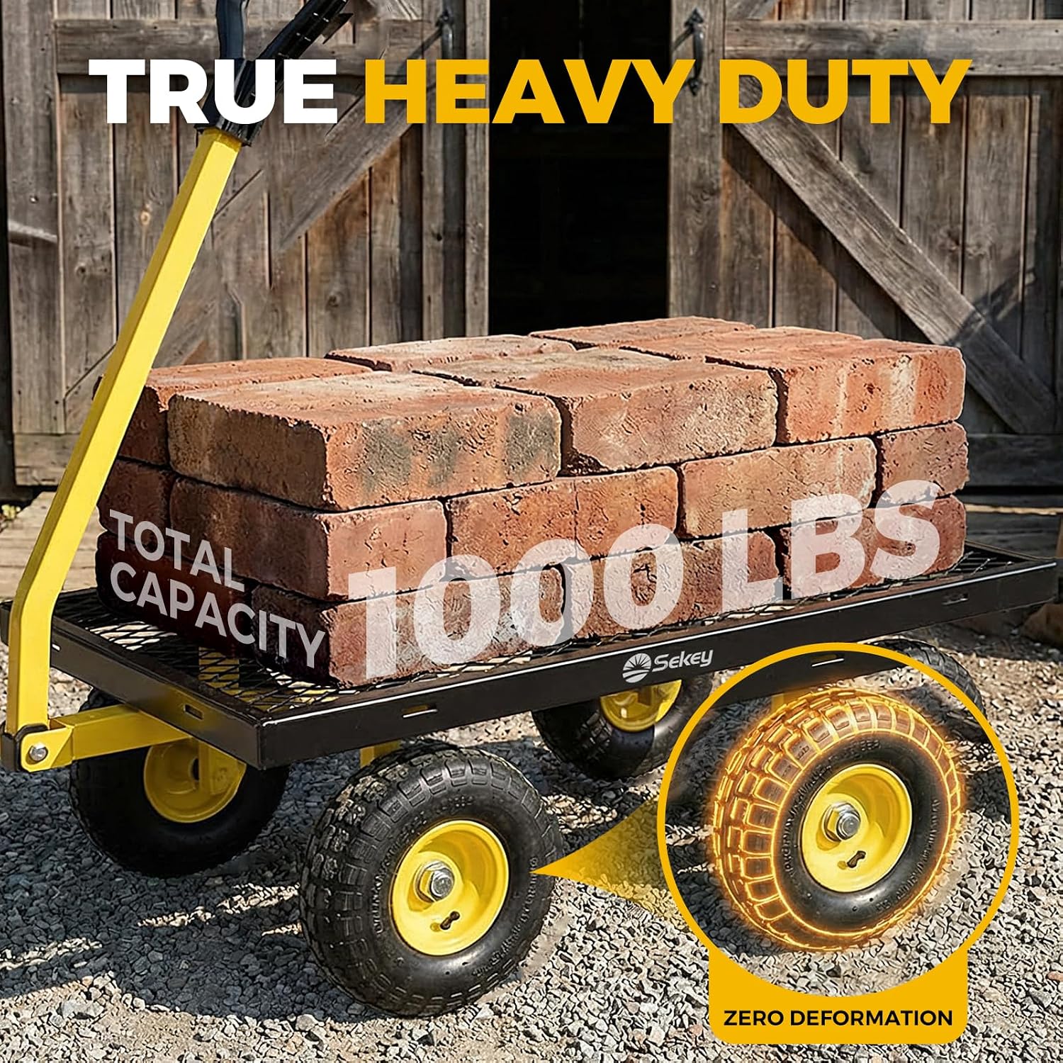 Thumbnail 2 de Sekey Steel Garden Cart, 1000 lb Capacity