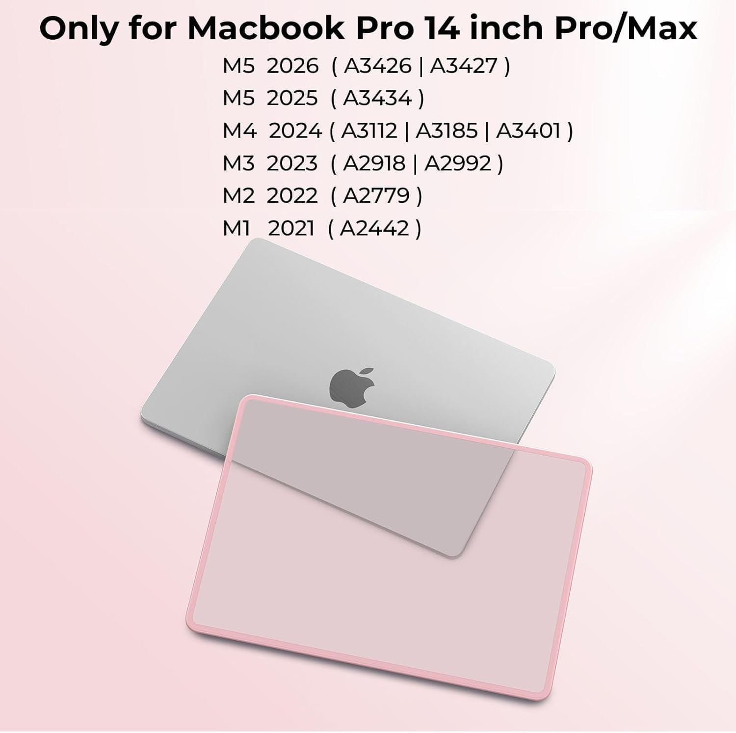 Thumbnail 5 de BlueSwan Hülle für MacBook Pro 14" (2021–2026): TPU-Rahmen, matte Anti-Fingerprint Schutzhaube in Rosa