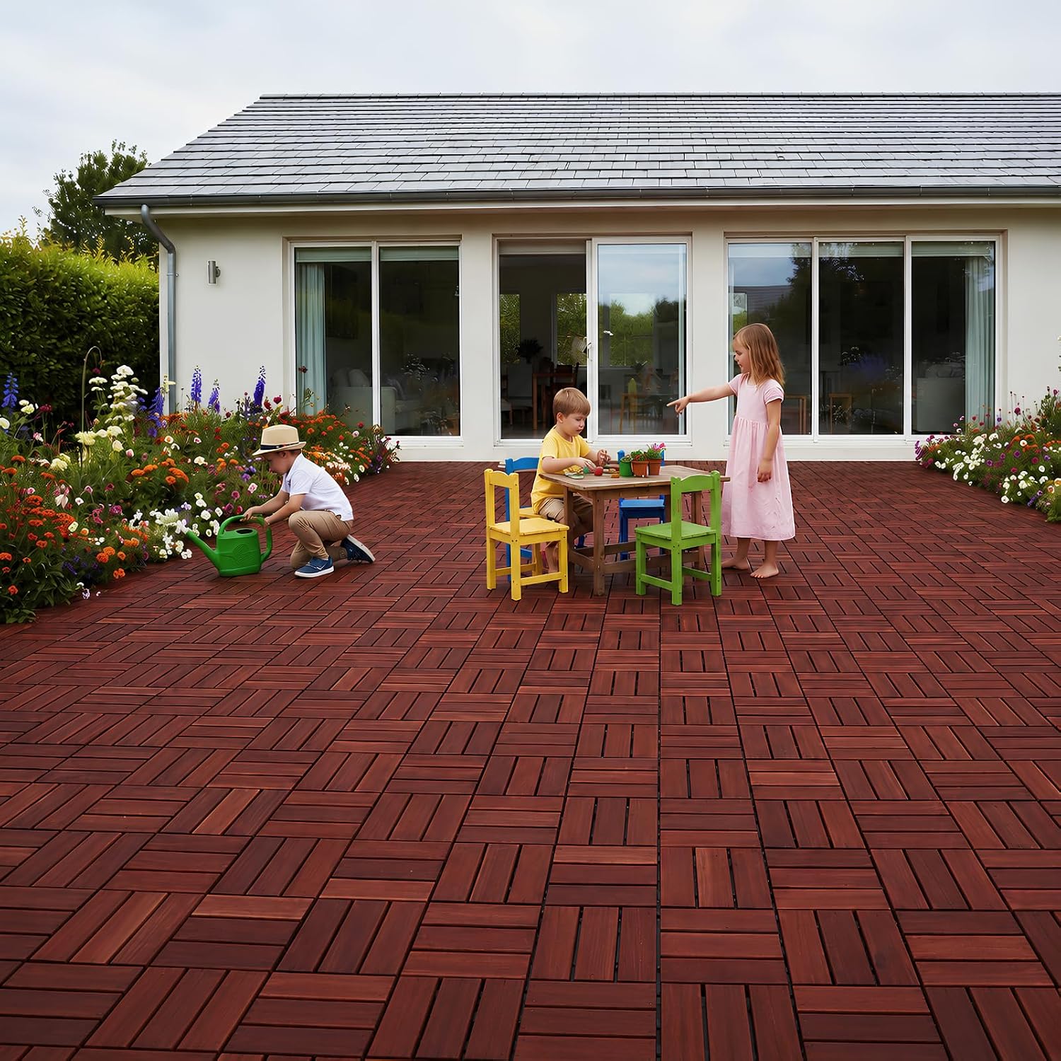 Detalle 2 de THYOI Interlocking Deck Tiles Acacia Wood