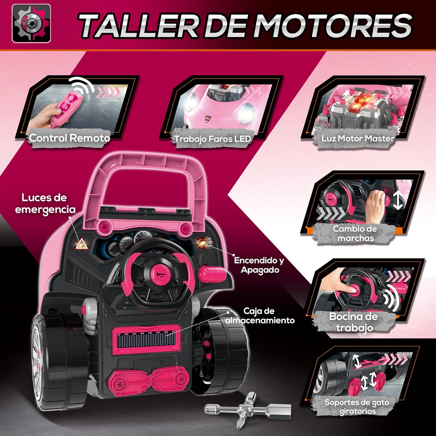 Thumbnail 5 de HOMCOM Camión de Juguete para Niños +3 Años 🚗 61 Piezas Rosa
