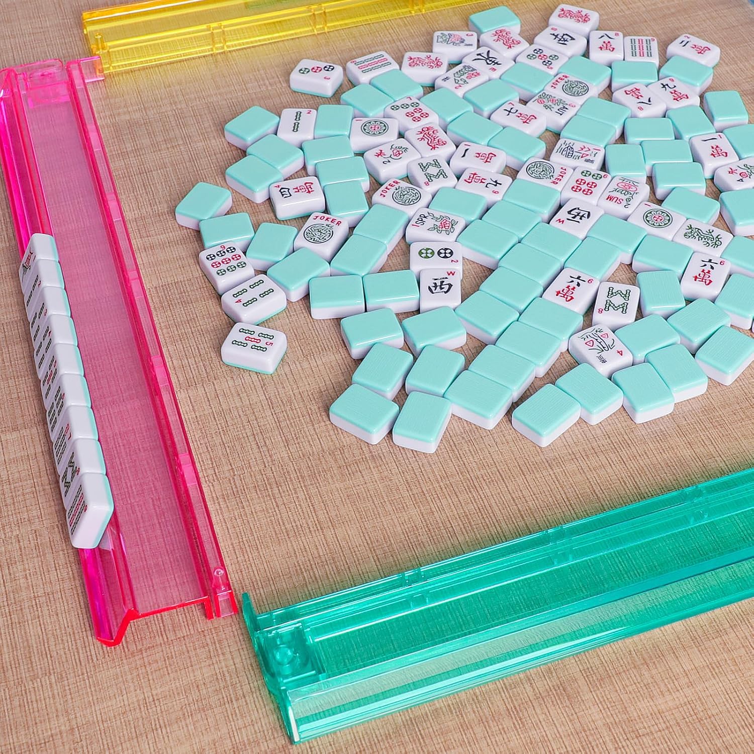 Thumbnail 6 de TIASUSAN American Mahjong Game Set, 166 Light Green Tiles with Blue Bag and All-in-One Accessories