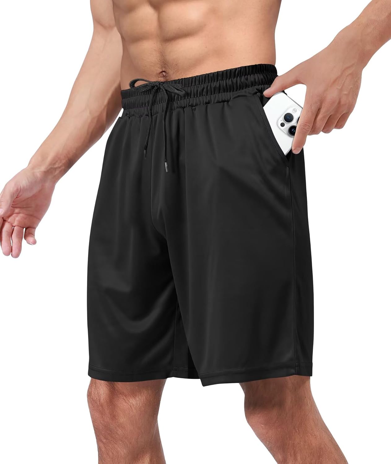 Detalle de BOOJO Gym Shorts Men UK for Running with Pockets – Quick-Dry, Durable Comfort