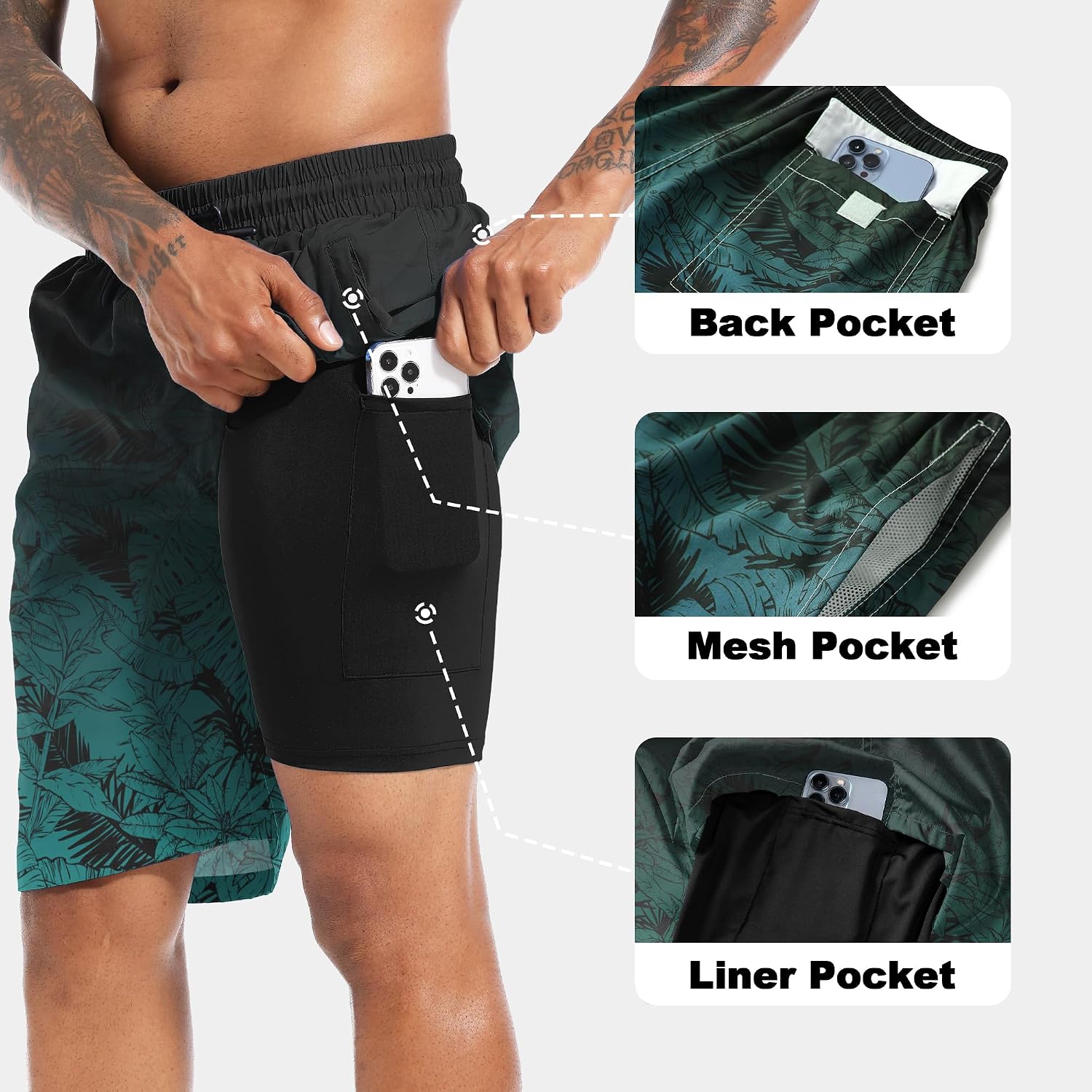 Detalle de FENTENG Swim Trunks, 9-inch