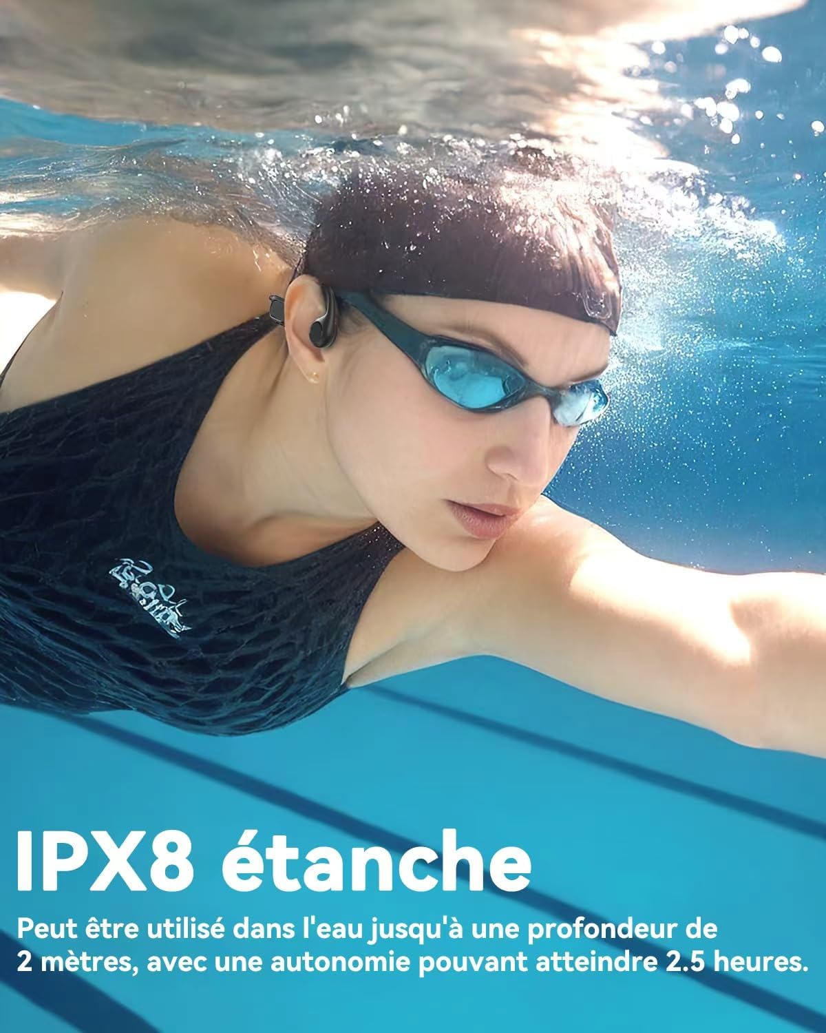 Thumbnail 1 de CQWEIC Casque Conduction Osseuse – Écouteur sans fil pour natation et sport, IPX8, MP3 intégré 32 Go