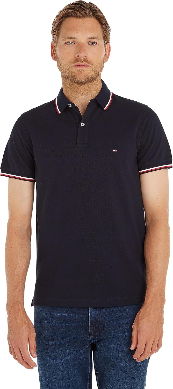 Detalle de Tommy Hilfiger Men's Core Tommy Tipped Slim Polo Mw0mw13080 S/S Polo