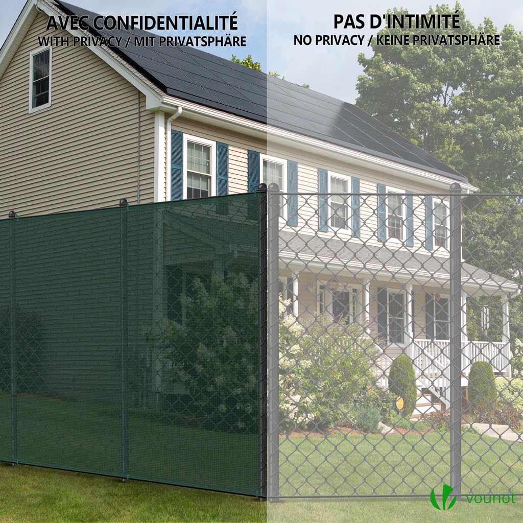 Thumbnail 6 de VOUNOT Privacy Netting 1.8×10m Garden Screening – 75% Shading, UV-Resistant HDPE, Green